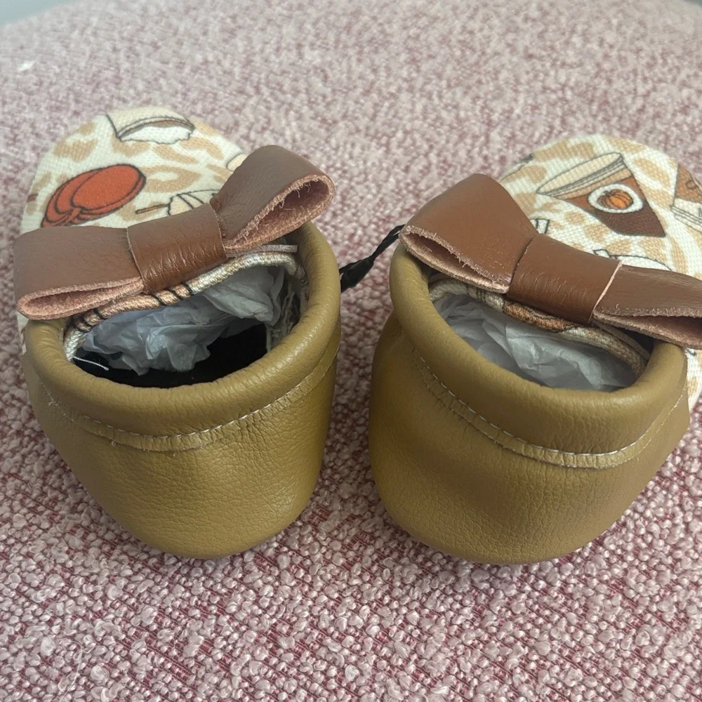 Pumpkin Spice Moccasins with Bow for Kids